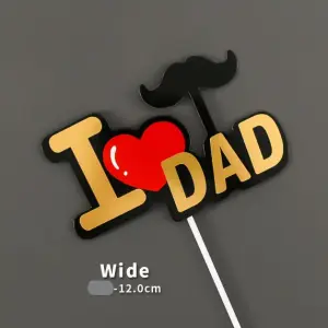 I Love dad with Mustache cake topper Style 20