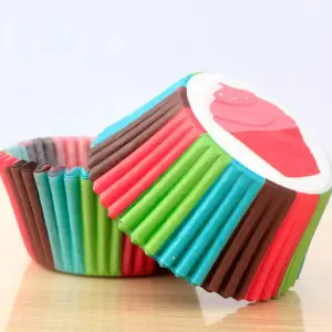 100 pcs Colorful lines cupcake theme Cake Cups / Muffin Cups