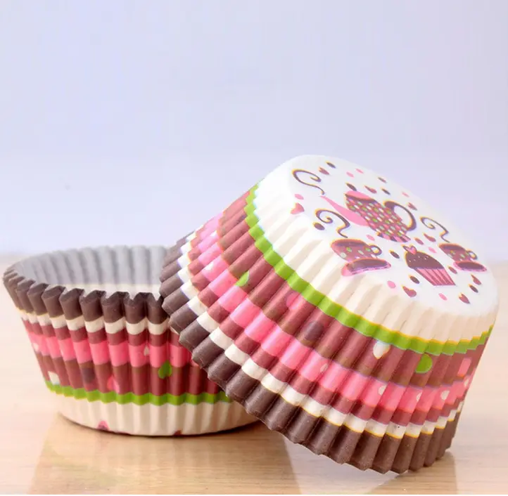 100 pcs Tea Cupcake theme Cake Cups / Muffin Cups