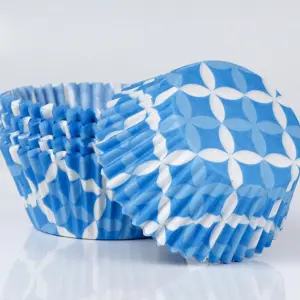 100 pcs Blue and white Flower theme Cake Cups / Muffin Cups