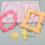 2 Cavity Oval Rectangle Detailed Vintage Frame theme silicone mould