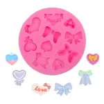 Bow love heart theme silicone mould