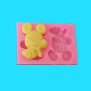 2 Cavity Mickey Mouse cartoon silicone mould