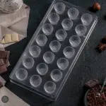 21 Cavity Ribbed Cylindrical Shape Polycarbonate Chocolate Mould