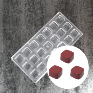 21 Cavity Curved Square Shape Polycarbonate Chocolate Mould