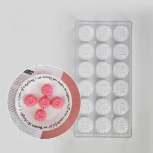 18 Cavity Flower Shape Polycarbonate Chocolate Mould Style 2