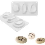 3 Cavity 3D Pebble Stone shape Silicone Mould for Cheesecake/Jelly/Brownie/Soap/Candle