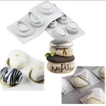 3 Cavity 3D Pebble Stone shape Silicone Mould for Cheesecake/Jelly/Brownie/Soap/Candle