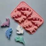 6 Cavity large Dinosaur silicone mould