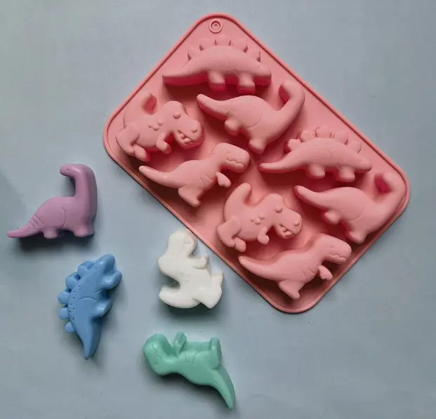 6 Cavity large Dinosaur silicone mould