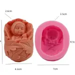 3D Sleeping Baby wrapped in leaf silicone mould