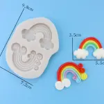 2 Cavity 3D Cloud rainbow Silicone mould