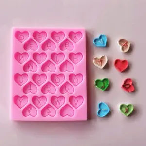 Heart Shaped Alphabet Upper case Silicone Mould Style