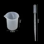 Reusable Mixing Cups Tools Kit,2pcs Silicone Mixing Cups Measuring Cups 100ml 12pcs Dropper Mixing Stick for soaps,resins,candle,wax etc