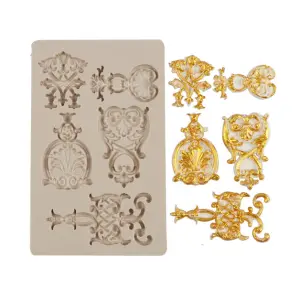 Baroque Style Medallion silicone Mould