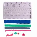 Bow Ribbon button Border theme Silicone Mould