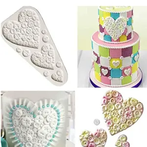 Heart Shaped Button theme Silicone Mould
