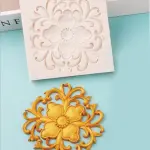 Baroque Flower Medallion silicone Mould