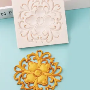 Baroque Flower Medallion silicone Mould