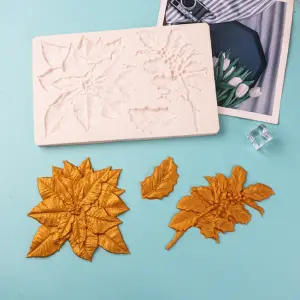 Large Poinsettia flower Leaf silicone mould