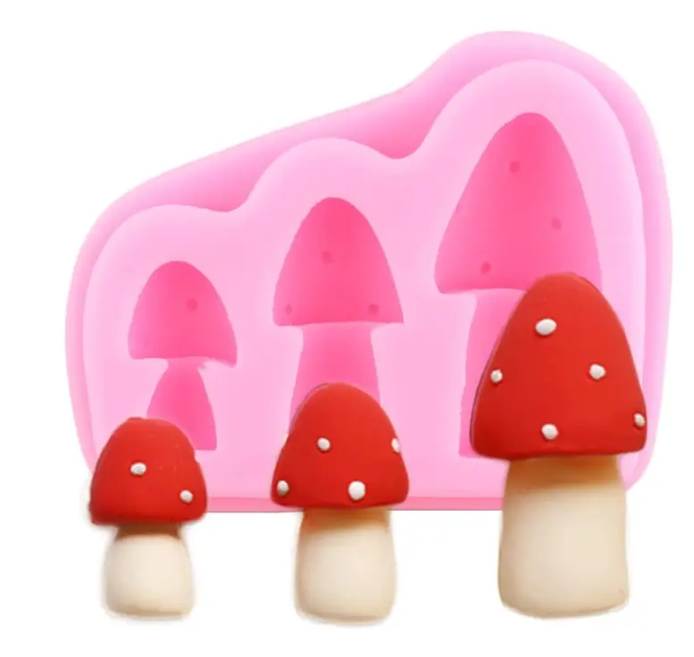 3 Cavity Mushroom shape Silicone Mould