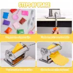 Stainless Steel Manual Machine Roller Maker with 9 Thickness Settings for Dough Cutter,fondant,Clay,Spaghetti,Fettuccine Lasagne etc