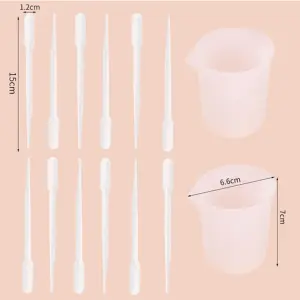 Reusable Mixing Cups Tools Kit,2pcs Silicone Mixing Cups Measuring Cups 100ml 12pcs Dropper Mixing Stick for soaps,resins,candle,wax etc