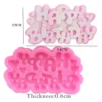 Happy Birthday with hearts Silicone Mould Style 2