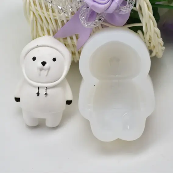 3D Winter Bear cartoon silicone mould