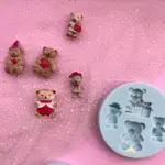 4 Cavity Cute Teddy Bear theme silicone mould