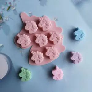 7 Cavity 3D Unicorn face silicone mould
