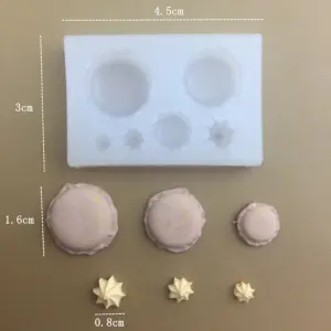 Mini Macaron and whipped cream Silicone mould