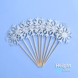 10 pcs Silver Snowflake Topper set