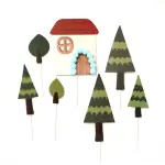7pcs Christmas House theme cake Cupcake topper set style 21