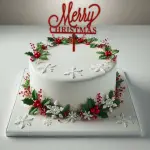 1 pcs Red Merry Christmas acrylic cake topper Style 26