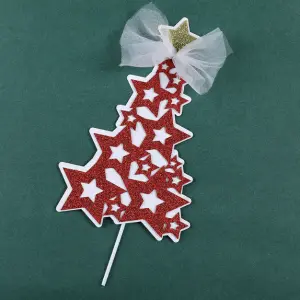 1 pcs Red and White Christmas tree Topper