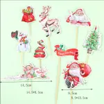 9 pcs Christmas theme cake Cupcake topper set style 31