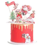 9 pcs Christmas theme cake Cupcake topper set style 31