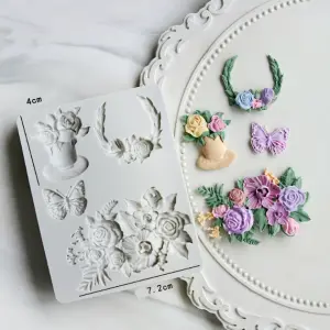 Flower Pot bouquet Garland shape flower vase flower theme silicone mould