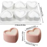 6 Cavity Concave Heart Entremet Cake Silicone Mould