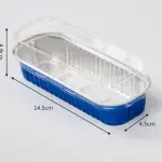 Rectangle Aluminum Tin Foil Bake & Serve Cup with Lid | Aluminium Containers | Non-Stick Foil Baking Container - 5 Pcs Pack (200ml)