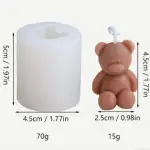 Small Teddy Silicone Mould for Candle, Resin & Cake Decoration