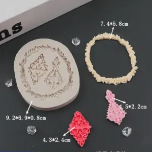 floral frame classic motif silicone mould