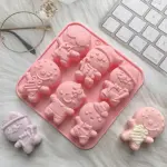 6 CAVITY GINGERBREAD MAN CHOCOLATE BISCUIT SILICONE Mould