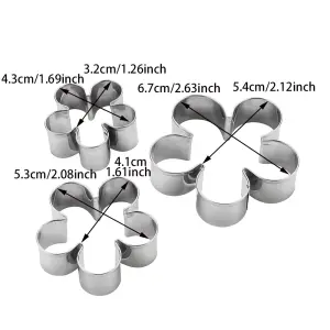 3 pcs Rose petal Flower cutter set