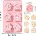 6 Cavity Christmas gingerbread house silicone mould for chocolate resins etc