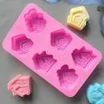 6 Cavity Christmas gingerbread house silicone mould for chocolate resins etc
