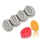 SILICONE SOAP MOLDS – 4 CAVITIES MASSAGE BAR ELLIPSE MOLD