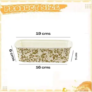 Bake and Serve Printed Plum Cake, Loaf Cake Mould (Set of 10 Pieces) white