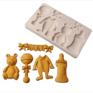 Large Baby Rattle Clothes baby shower theme silicone mould